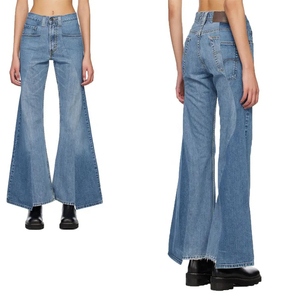 Jeans Rectos de Cintura Media para Mujer Tallas Grandes, Largos, Ecológicos, Transpirables, con Diseño de Parches Lavados a la Piedra, Casuales, para Otoño - Product Image 5