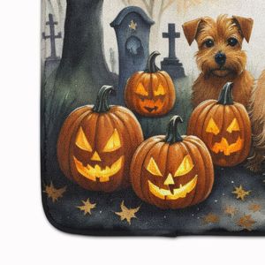 Norfolk Terrier Spooky <b>Halloween</b> Memory Foam Bath Mat Machine Washable Anti-Fatigue Kitchen Rug Comfort <b>Cushion</b> for Bath Kitchen - Product Image 4