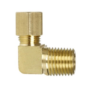 Codo de Compresión de Latón Sólido de 90 Grados con Rosca Macho, Conector de Barra de 1/4 Pulgada para Sistemas de Agua y Gas - Product Image 6