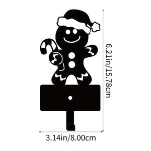 2 ganci portachiavi in metallo a forma di omino di pan di zenzero natalizio per decorazioni da parete - Novità di CIFbuy - Product Image 5