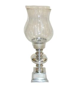 Bougeoir de luxe fantaisie moderne avec cheminée en verre aluminium brillant poli/nickelé nouveau style bougeoir Offre Spéciale fantaisie - Product Image 1