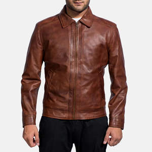 Chaqueta de Cuero Transpirable de Última Moda y Buena Calidad para Hombre, Chaqueta de Motociclista de Cuero Genuino Hecha a Medida para Hombre, Venta al Por Mayor - Product Image 1