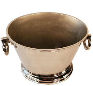 Antique Gold Metal Compote Bowl Vintage Brass Pedestal Champagne Bowl Handcrafted Raw Texture Bottle Chiller for Centerpiece - Product Image 4