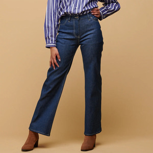 Fashion Slim Fit Mid Waist Denim <b>Jeans</b> Women's Classic Casual Regular Fit <b>Elastic</b> Waist Breathable Anti Wrinkle Polyester Cotton - Product Image 4