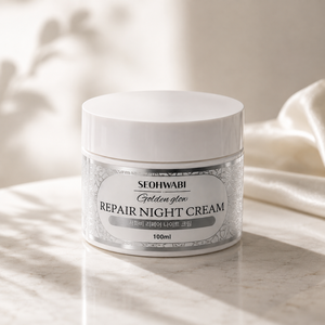 Crème de nuit réparatrice SEOHWABI, collagène coréen, beurre de karité, acide hyaluronique, crème hydratante profonde pour le visage, nourrissante toute la nuit, 100 ml - Product Image 4