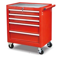 Chariot à outils noir à roulettes avec panneau arrière perforé, armoire de rangement en acier verrouillable à 4 tiroirs, capacité de charge de 300 kg pour garage