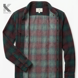 Wholesale Men’s Heavy Cotton Plaid <b>Flannel</b> Shirt <b>Jacket</b> Button Down Warm Workwear Overshirt for Winter - Product Image 5