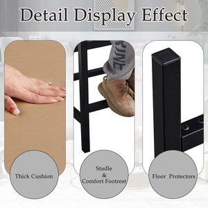 CPINTLTR Modern Faux <b>Leather</b> Bar <b>Stools</b> Counter <b>Stool</b> <b>Kitchen</b> Dining Island Chairs Metal Sitting Upholstered Barstools - Product Image 6