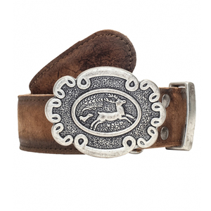 Cinturón de Cuero Bávaro Auténtico para Mujer, Longitud Personalizada, Duradero y Transpirable, con Hebilla de Pin, para Oktoberfest y Trajes Tradicionales - Product Image 1