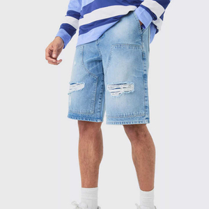 Pantalones Cortos de Mezclilla Elásticos de Alta Calidad para Hombre, Ajustados, Casuales, a la Moda, para Verano, Venta Caliente, Servicio OEM - Product Image 6