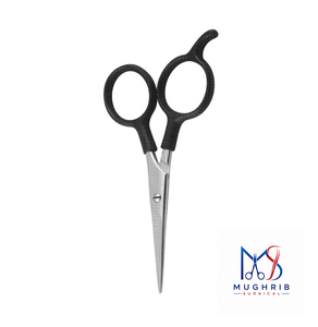 Ciseaux à moustache à grandes boucles, finition mate, pour gauchers, en acier inoxydable durable, lame droite, taille 12 cm, logo personnalisé - Product Image 4