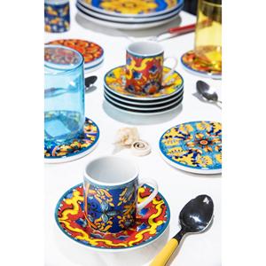 Set di 6 Tazze da Caffè Excelsa con Piattini Trinacria 7 Cl in Porcellana - Product Image 3