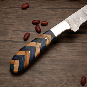 Couteau à filet en acier Damas de qualité supérieure, manche en bois de Pakka olive, lame de 8 pouces, design ambidextre, fait main, tranchant comme un rasoir, pour la cuisine - Product Image 3