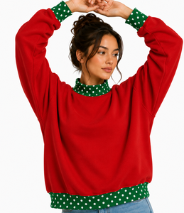 Sudadera con capucha extragrande de mezcla de algodón lisa para mujer, ideal para invierno y Navidad, venta al por mayor - Product Image 5