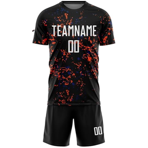 Ensemble d'uniformes de football personnalisés de haute qualité, 100% polyester, col rond, manches courtes, séchage rapide, unisexe, adulte, logo personnalisé, nom de l'équipe - Product Image 5