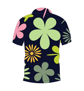 Polo pour homme à imprimé floral foncé, sublimation personnalisée, manches courtes, décontracté d'été, respirant, léger, pour le golf - Product Image 2
