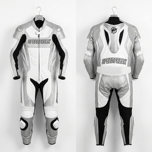 Combinaison de course moto professionnelle SPEEDFREAK en cuir monopièce – Protection prête pour la piste avec protections de genoux - Product Image 2