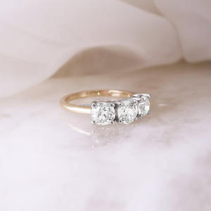 IGI/GIA Lab Grown Cut Diamond Vintage 14K amarillo boda/compromiso Unisex anillo fino oro blanco aniversario fiesta-digno - Product Image 2