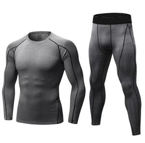 Ensemble de survêtement de compression personnalisé à séchage rapide pour hommes et femmes, idéal pour l'entraînement et la gym - Product Image 4