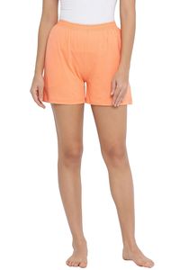Shorts de Algodón Tejido de Cintura Alta Color Naranja para Mujer, con Bolsillos, Casuales, Transpirables, Corte Regular - Product Image 4