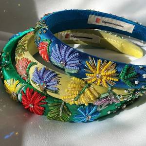 Magnifique bandeau brodé perlé avec détails faits à la main pour femmes, filles et enfants - Product Image 6