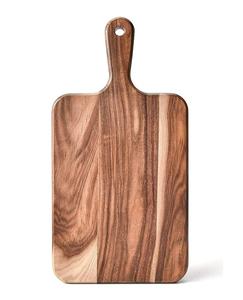 Tabla de cortar de madera con mango, tabla de picar de madera maciza para cocina, preparación de alimentos, servir queso, pan y verduras - Product Image 4