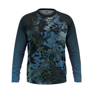 Maillot de pêche à manches longues avec impression personnalisée, protection anti-UV, prix de gros - Product Image 1