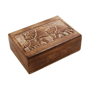 Caja de madera de mango de alta calidad, diseño de motivo de elefante, joyería de madera decorativa, almacenamiento de tesoros y caja de recuerdo a precio mayorista - Product Image 1