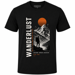 Camiseta de Manga Corta para Hombre Sangita Garments, Cuello Redondo, Negra, Corte Regular, Algodón Jersey Transpirable, 180g, Estampado por Transferencia de Calor - Product Image 1