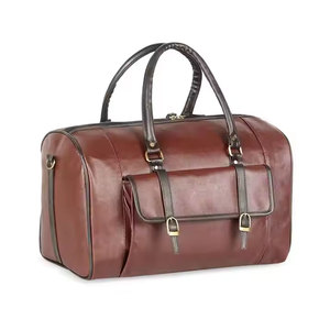 Sac de voyage en cuir de style luxueux, design classique, léger, écologique, fermeture à glissière, poignée confortable - Product Image 5