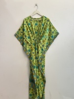 Robe kaftan en soie sari vintage indienne pour femmes, robe de nuit de luxe, robe maxi