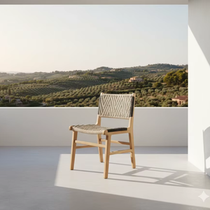 Silla de Comedor Luca, Moderna, Minimalista, de Madera de Teca Ecológica, Muebles de Exterior Comerciales, para Sala de Estar, Calidad de Exportación - Product Image 1