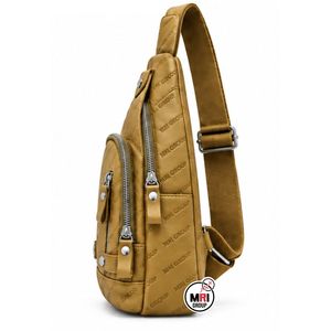 High Quality Leather Letter Pattern Crossbody Bag MRI GROUP Gray PU with Zipper Closure Single Strap Daily Use Minimalist Style - Product Image 6