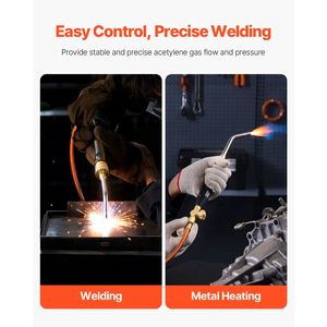 Kit Torcia Acetilenica con Tubo 149, 2 Punte di Saldatura, Regolatore CGA200, Impugnatura Torcia, Strumento per Brasatura a Gas per Saldatura ad Aria e Gas - Product Image 3