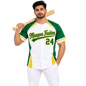 Maillot de baseball pour homme Mangoes Fashion, manches courtes, boutonné, chemise de softball, impression du nom de l'équipe, respirant, coupe régulière, vêtements - Product Image 2