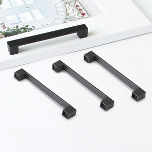 Minimalist Square Zinc Alloy Furniture Handle Matte <b>Black</b> Cabinet Drawer Pull for Kitchen Dining Room Bathroom Cabinets - Product Image 1