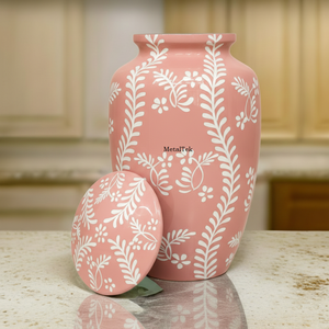 Trending Aluminum Adult Pink Cremation <b>Urn</b> for Human Ashes Elegant Handcrafted Metal Memorial Funeral <b>Urn</b> Secure Threaded Lid - Product Image 2