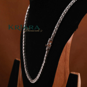 Lab Grown Diamond 18K Gold Plated Rhodium Plated <b>Chain</b> Necklace S925 <b>Silver</b> Channel Setting Unisex Luxury Wedding <b>Box</b> <b>Chain</b> - Product Image 3