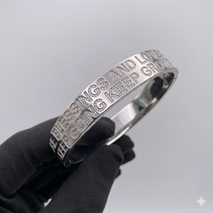 Trendy Selling Elegant Custom Engraved Moissanite Diamond Hip Hop Bangles Fine <b>Silver</b> Luxury <b>Solid</b> 925 Sterling Anniversary Gift - Product Image 3