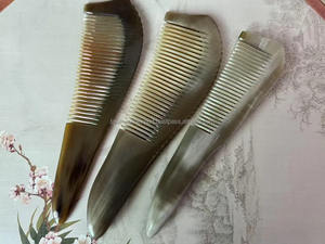 หวีเขาวัวแกะสลักจากอินเดียเครื่องนวดเขาควายธรรมชาติขัดเงาสำหรับหัวสัตว์ที่มีสไตล์โดย fwe - Product Image 2