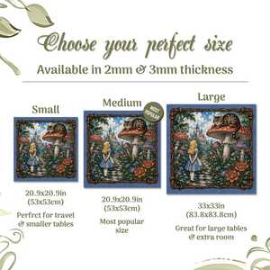 Tapis de Mahjong Littéraire <span class=keywords><strong>Alice</strong></span> <span class=keywords><strong>au</strong></span> <span class=keywords><strong>Pays</strong></span> <span class=keywords><strong>des</strong></span> <span class=keywords><strong>Merveilles</strong></span>, Accessoires de Mahjong Chat du Cheshire, Tapis de Forêt, Housse de Protection de Table, LIVRAISON EN RULON - Product Image 2