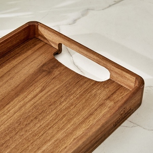 Luxury acacia wood serving <b>tray</b> 36x23cm oem odm low moq factory price wholesale bulk supply with handles - Product Image 4