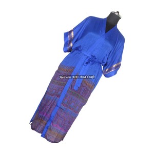 KL017 Kimono long en soie style bohème, robe vintage pour l'hiver, l'automne et l'été, longueur intégrale, manches longues, séchage rapide, vente en gros - Product Image 1