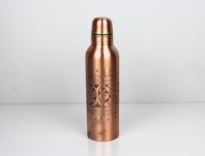 Bouteille d'eau en cuivre couleur terre naturelle, finition lisse, bouteille en cuivre personnalisée, bouteille en cuivre fabriquée en usine - Product Image 3