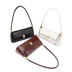 Sac à bandoulière noir style minimaliste avec fermeture éclair et fermoir, sangle unique 50-65cm, imperméable, toutes saisons - Product Image 4