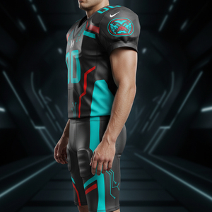 ชุดยูนิฟอร์มอเมริกันฟุตบอลแบบซับลิเมชั่นสั่งทำพิเศษ คอวี ผ้าตาข่ายระบายอากาศ ชุดเสื้อเจอร์ซีย์ฟุตบอลสำหรับนักกีฬามืออาชีพ - Product Image 4