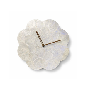 Horloge murale minimaliste artisanale en nacre pour le salon, décoration intérieure, horloge murale fabriquée au Vietnam - Product Image 1