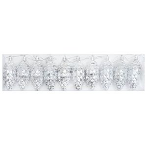 40 pièces de boules de sapin de Noël en plastique argenté pour décorations festives - Product Image 3
