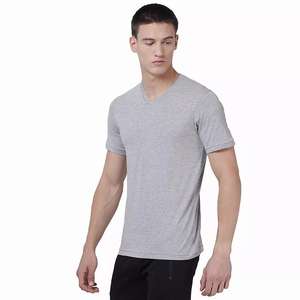 Camiseta básica informal personalizada y económica para hombre, camiseta marrón 100% algodón, lisa, con cuello redondo, para hombre, de corte holgado. - Product Image 3