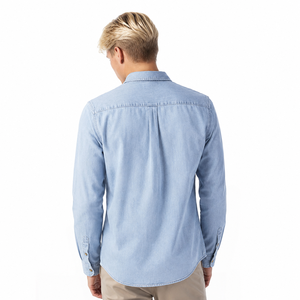 Chemise en jean à manches longues pour hommes, coupe ample, style vintage décontracté, chemise boutonnée - Product Image 2